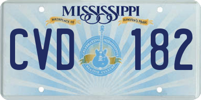 MS license plate CVD182