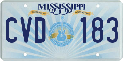 MS license plate CVD183