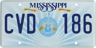 MS license plate CVD186