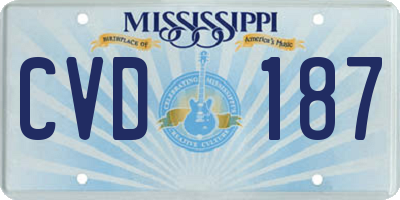 MS license plate CVD187