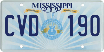MS license plate CVD190