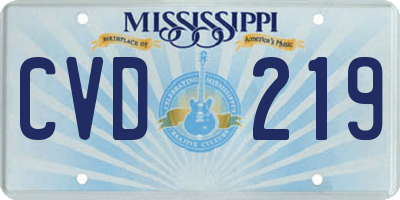 MS license plate CVD219