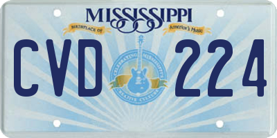 MS license plate CVD224