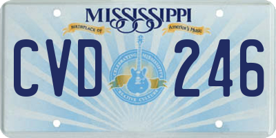 MS license plate CVD246