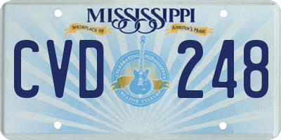 MS license plate CVD248