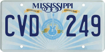MS license plate CVD249