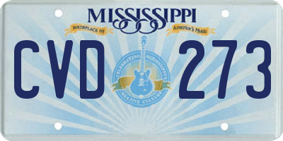 MS license plate CVD273