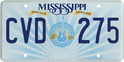 MS license plate CVD275