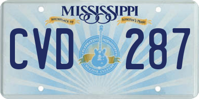 MS license plate CVD287