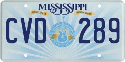 MS license plate CVD289