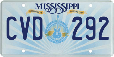 MS license plate CVD292