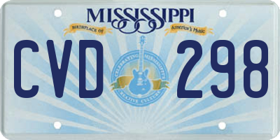 MS license plate CVD298