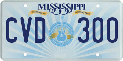 MS license plate CVD300