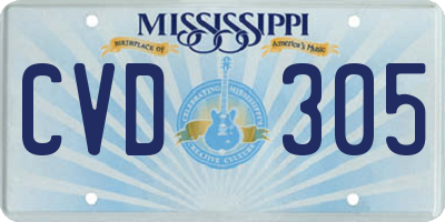 MS license plate CVD305