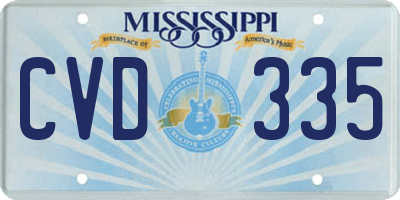 MS license plate CVD335