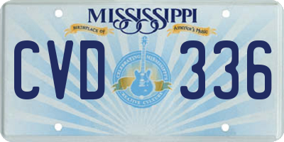 MS license plate CVD336