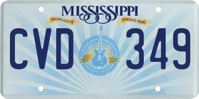 MS license plate CVD349