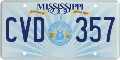 MS license plate CVD357