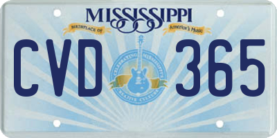 MS license plate CVD365