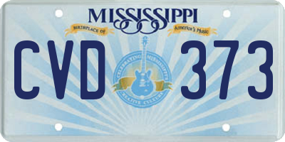 MS license plate CVD373