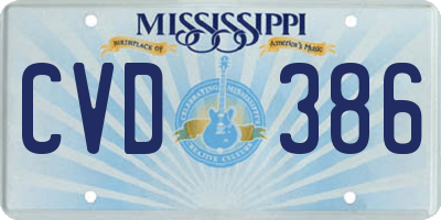 MS license plate CVD386