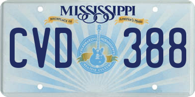 MS license plate CVD388