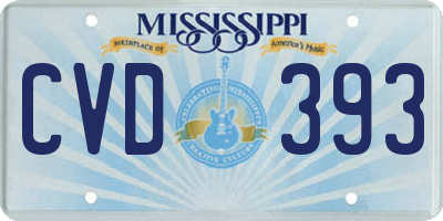 MS license plate CVD393