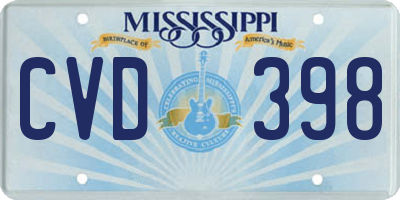 MS license plate CVD398