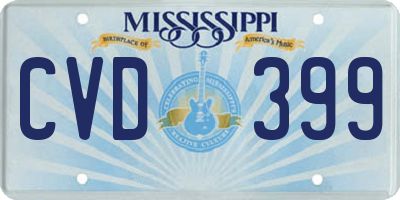 MS license plate CVD399