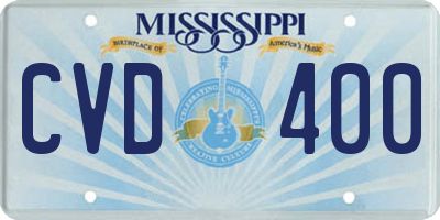 MS license plate CVD400