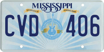 MS license plate CVD406