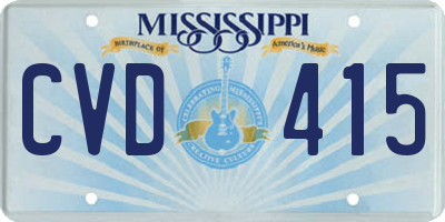 MS license plate CVD415