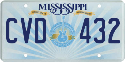 MS license plate CVD432