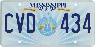 MS license plate CVD434