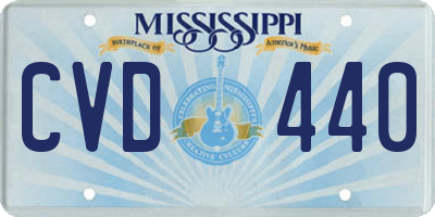 MS license plate CVD440