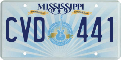 MS license plate CVD441