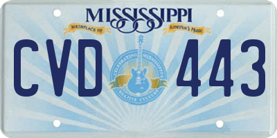 MS license plate CVD443