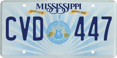 MS license plate CVD447