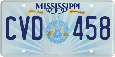 MS license plate CVD458