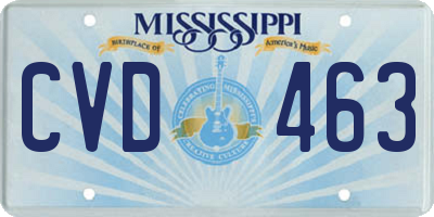 MS license plate CVD463