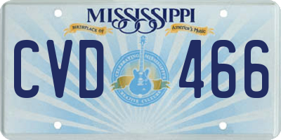 MS license plate CVD466