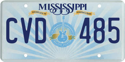 MS license plate CVD485