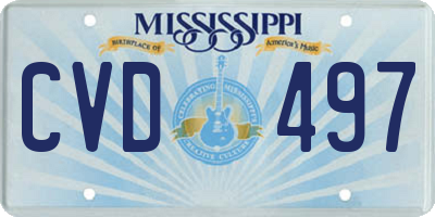 MS license plate CVD497