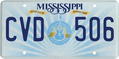 MS license plate CVD506