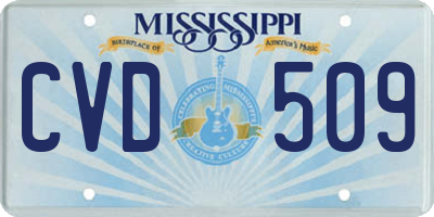 MS license plate CVD509