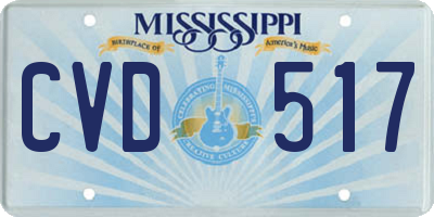 MS license plate CVD517