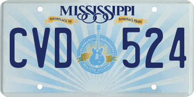 MS license plate CVD524