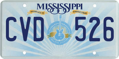 MS license plate CVD526
