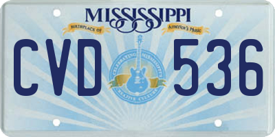 MS license plate CVD536