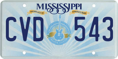 MS license plate CVD543